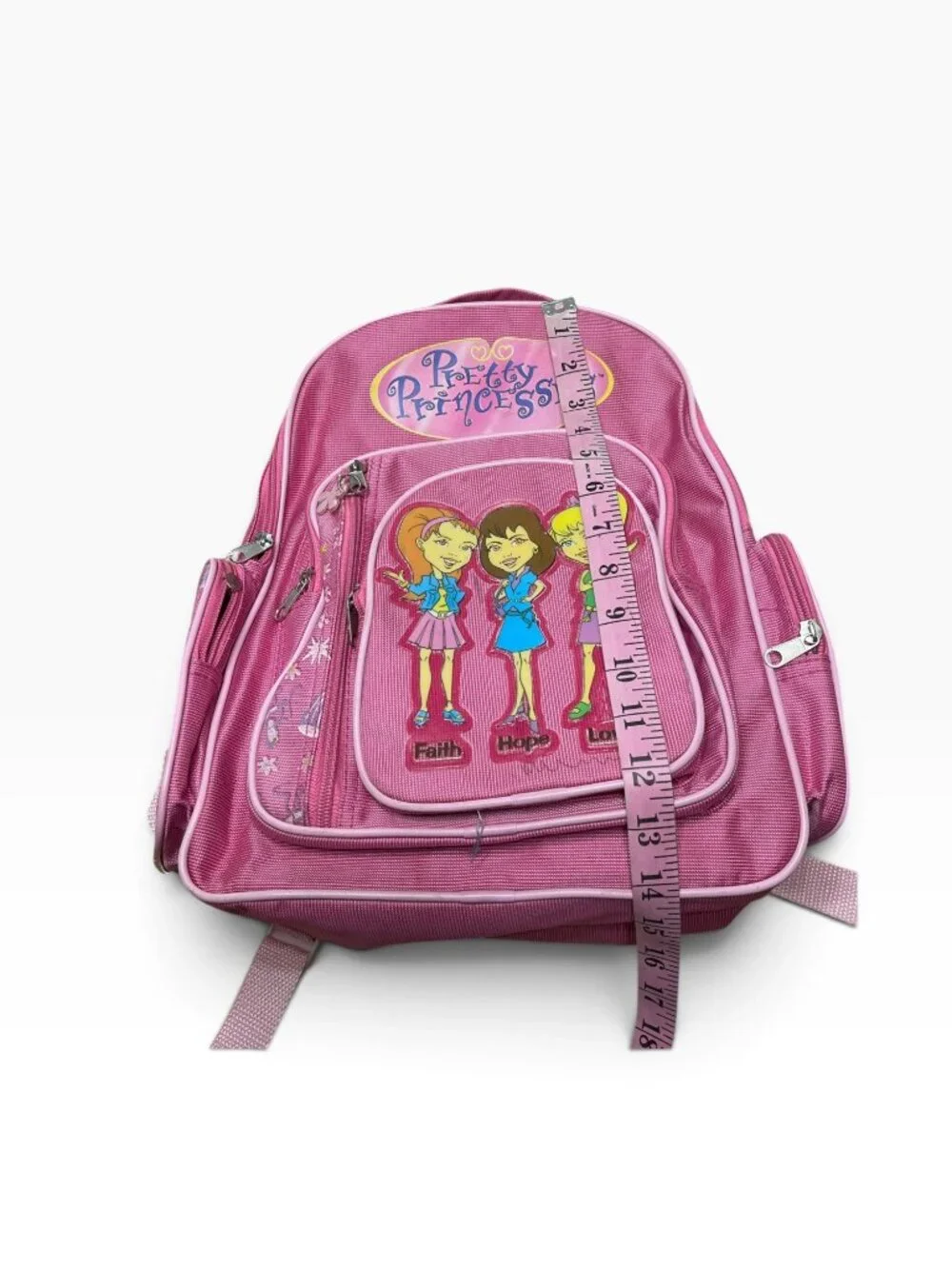 Pretty Princesses Pink Backpack Girls School Travel Bag Vintage Y2K Graphic